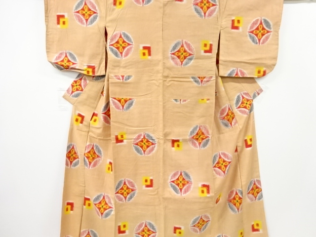 アンティーク　七宝模様織り出し銘仙着物